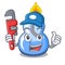 Plumber alcohol burner mascot cartoon