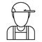 Plumber avatar icon, outline style