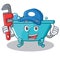 Plumber bathtub character cartoon style