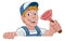 Plumber Cartoon Plumbing Drain Plunger Handyman