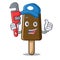 Plumber chocolate ice cream mascot cartoon