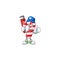 Plumber christmas candy cane on cartoon character mascot design