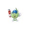 Plumber design melon cartoon character for fruit logo