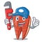 Plumber fish slice mascot cartoon