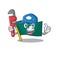 Plumber flag macau on cartoon character mascot design