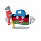 Plumber flag malawi on cartoon character mascot design