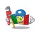 Plumber Flag Senegal on cartoon character mascot design