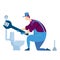 Plumber flat color vector faceless character