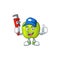 Plumber granny smith apple character for health mascot