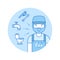 Plumber icon in lineart style