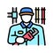 plumber maintenance color icon vector illustration