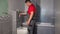 Plumber man repair mechanism of toilet flushing system