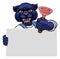 Plumber Panther Plunger Cartoon Plumbing Mascot
