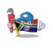 Plumber south africa flag flies at cartoon pole