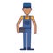 Plumber with toolbox professional worker avatar