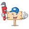 Plumber wooden board mascot cartoon