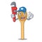 Plumber wooden spoon mascot cartoon