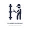 plumber working icon on white background. Simple element illustration from People concept