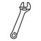 Plumber wrench icon, outline style