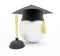 Plumbers school graduation cap on white background