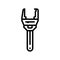 plumbers wrench tool line icon vector illustration