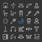 Plumbing chalk icons set