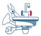 Plumbing emblem or logo element. Design element for plumber services.