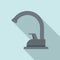 Plumbing faucet icon, flat style