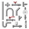 Plumbing fittings, adapters, valves and flow meter