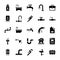 Plumbing Glyph Vector Icons Set