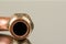 Plumbing and heating fittings on metallic background