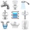 Plumbing icons vector set