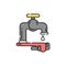 Plumbing installation color line icon. Pictogram for web page, mobile app