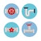 Plumbing line tools set icons