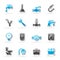 Plumbing objects and tools icons