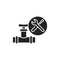 Plumbing Service black glyph icon. Installation done to a potable water distribution system. Handyman services. Pictogram for web