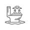 Plumbing service icon with clogged toilet