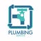 Plumbing service isolated icon, piping and tap or switch