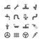 Plumbing service objects, tools, bathroom, sanitary engineering vector icons