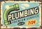 Plumbing service retro advertisement