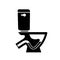 Plumbing toilet system with pipes and drain. Simple style detailed logo icon vector illustration isolated