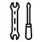 Plumbing tools icon, outline style