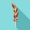Plume feather icon, flat style