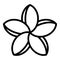 Plumeria wedding icon, outline style