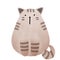 Plump and chubby cute gray whisker cat with stripe pattern