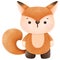 Plump cute and chubby orange fox standing