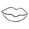 Plump lips. Air kiss. Colorless background. Valentine day.