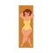Plump, plus size Caucasian curvy woman, girl in swimming suit