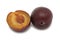 Plums, isolated