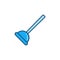 Plunger vector concept blue modern icon or sign